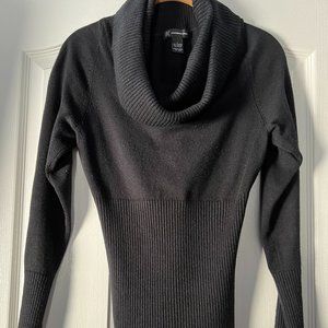 Black Fitted Cowl Neck Sweater